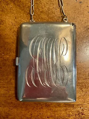 Vintage Sterling Silver Engraved /Coin Purse Wallet With Chain/Monogrammed • $100