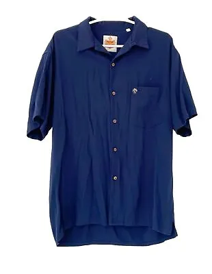 Duke Kahanamoku Shirt Size S Navy Blue Shortsleeve Button Down Hawaiian Surfer • $20
