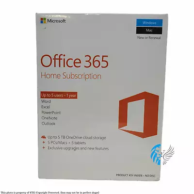 Microsoft Office 365 Home 1 Year Subscription Up To 5 USERS (People) - NEW™ • $77.44