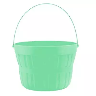 Easter Plastic Treat Bucket Gift Basket Ideal For Egg Hunt - Green • £5.24