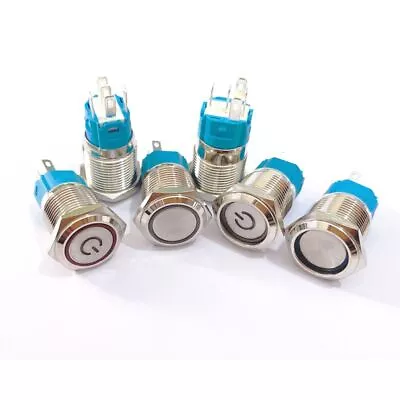 12/16/19/22mm Waterproof Metal Push Button Switch LED Light Momentary Latching C • $9.99