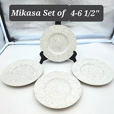 Set Of 4 Mikasa Ultrastone Beige CU826 Large Rim Bread Plates 6 1/2” Japan • $15