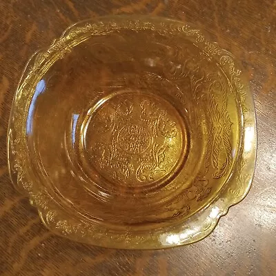 Vintage Amber -  Federal Depression Glass -  Madrid 9.5  Serving Bowl • $12.95
