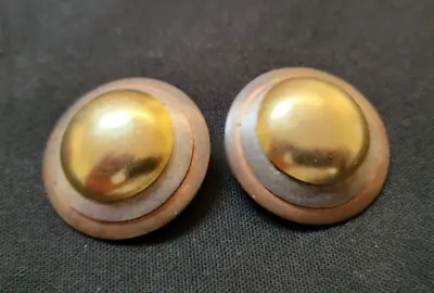 Vintage Southwestern Brass Copper Drop Earrings • $10