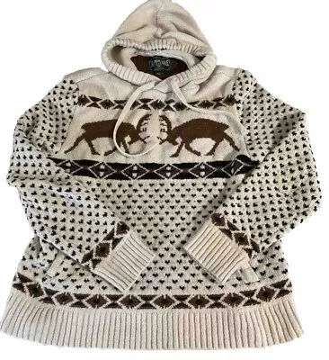 American Eagle Moose Nordic Hooded Soft Sweater Mens Size Medium • $25