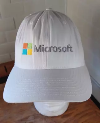 Microsoft Windows Logo Embroidered White Cap Mesh Flexfit Adjustable Hat Yupoong • $19.90