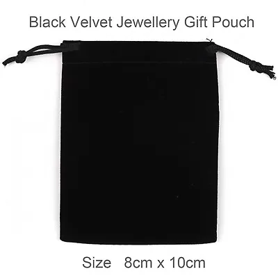 Gift Pouches Black Velvet Jewellery Packing Money Bag Drawstring Sz 8x10 5pcs • $3.87