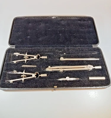 £9.99 • Buy Lee Guinness Draughtsman Set And Box Drawing Instruments Compass Tools Engineer