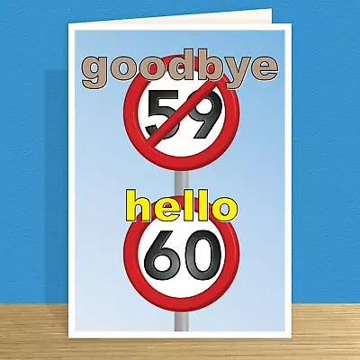 Funny 60th Happy Birthday Card For Him For Her 60 Birthday Wishes Card 60th Bday • $5.90