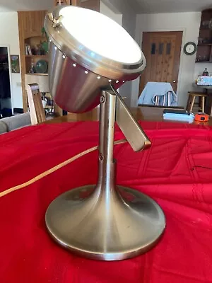 Vintage Industrial Style Tilting Lamp  CN Burman Co. 17in Silver Aluminum 110V • $89