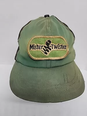 Mister Twister Lures Snapback Mesh Trucker Farm Fishing Hat Cap Vintage Green  • $19.99