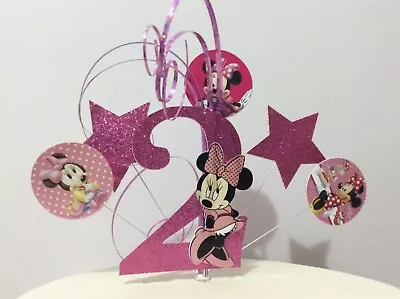  Minnie Mouse Cake Topper Ages Number 1 2 3 4 Decoration Birthday  • £7.99