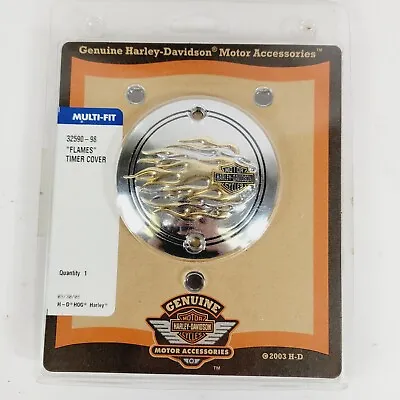 Harley-Davidson Chrome W/ Gold Flames OEM VERTICAL TIMER COVER EVO 32590-98 • $23.96