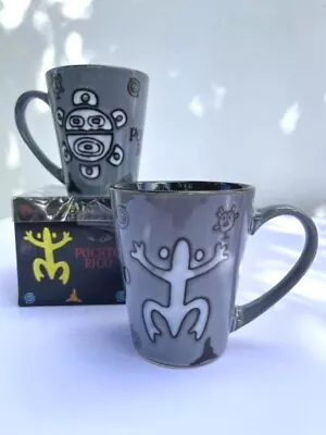 Puerto Rico Coqui Sun Taino Glazed Ceramic Coffee Mugs Cups 14oz Fine Souvenirs  • $9.95