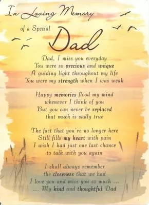 Grave Card IN LOVING MEMORY OF A SPECIAL DAD Poem Verse Memorial Funeral💔 • £3.55