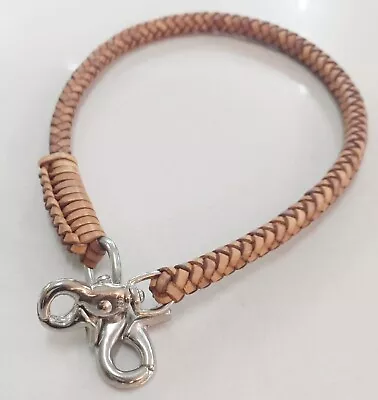 Genuine Brown Leather Braided Cowhide Wallet Chain Rocker Men's Accessories • $39