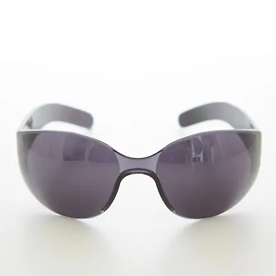 Gray Unisex Futuristic Goggle Wrap Around Sunglasses - Blast • $28