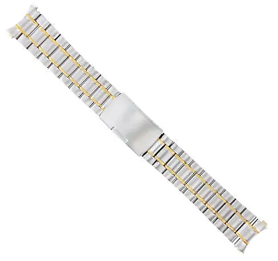 Watch Band Solid Link Bracelet For Omega Speedmaster Moon Watch Two Tone 20mm • $39.95