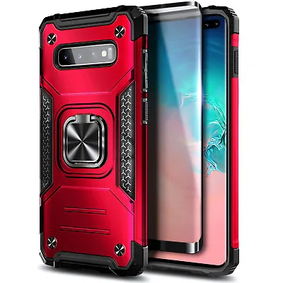 For Samsung Galaxy S10 S10 Plus S10e Case Ring Kickstand Cover +Screen Protector • $9.99