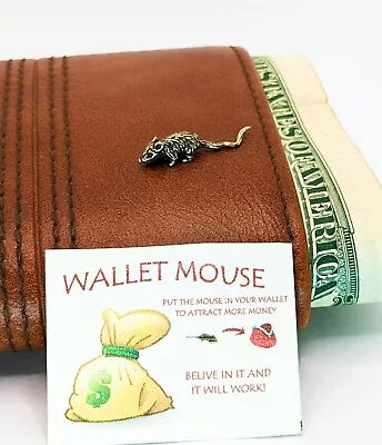 Amulet For Wallet Brass Mouse To Attract More Money Purse Magic Gift • $7