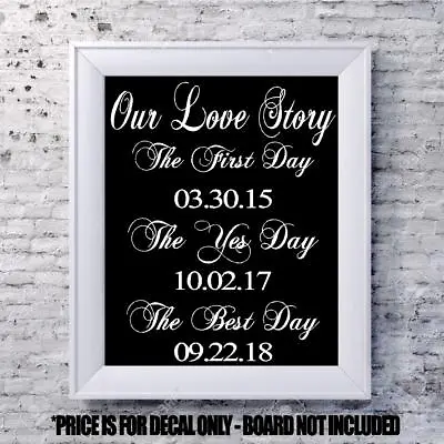 $13 • Buy Custom Wedding Decal Our Story Date Personalized Vinyl Sign Mirror Chalk Board 