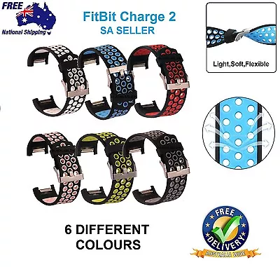 $9.99 • Buy Fitbit Charge 2 Two Tone Silicon Band With Metal Clasp SA SELLER FAST SHIPPING
