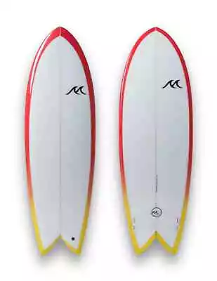 6'4  X 22.5  X 3  49.9L Retro Fish Twin Fin Shortboard Surfboard Sunburst • $800