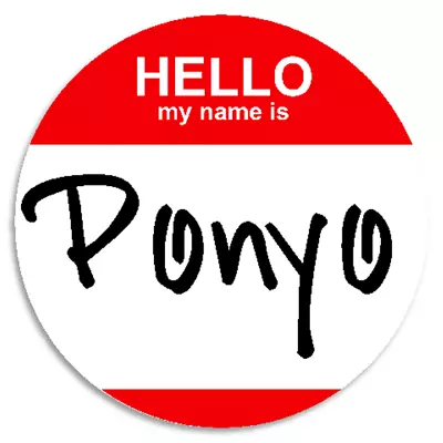 Hello My Name Is Ponyo - 3 Pack Circle Stickers 3 Inch - Miyazaki • $6.99