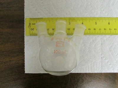 $14.95 • Buy Kontes Bantam-Ware 100mL Angled 3-Neck Round Bottom Flask 14/20 Joints