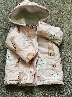 George Baby Girls Pink Fleece Lined Coat - Age: 18-24 Months  • £0.99