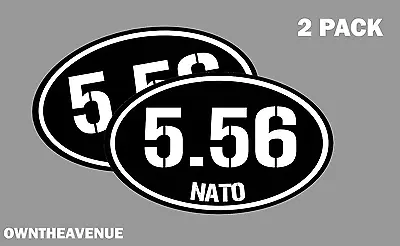 5.56 Nato Oval Ammo Can -2 PACK - 5 X3  Oval 5.56 Vinyl Sticker Decal • $4.99