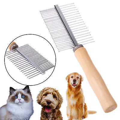 Pet Grooming Brush Dog Cat Comb Dematting Brush Undercoat Rake Tool Fur Remover • £3.49