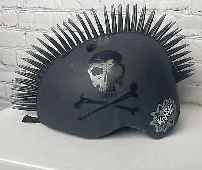 Jolly Roger Mohawk Helmet Youth Black (Medium) With Skull & Cross Bones Krash! • $8.99