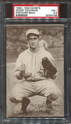 1926-29 Exhibits P/C Backs Mickey Cochrane Philadelphia HOF RC Rookie PSA 3.5 • $799.99