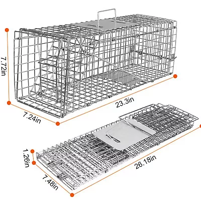 Humane Animal Trap Steel Cage For Live Rodent Control Rat Cats Squirrel Raccoons • $33.10