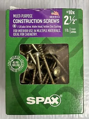 $18.49 • Buy SPAX #10 X 2-1/2 In. T-Star Plus Drive Washer/Wafer Head Partial Thread Yellow Z