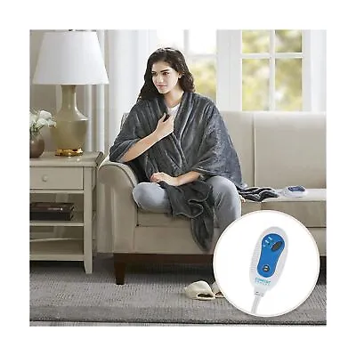 Comfort Spaces Luxury Microplush Electric Wrap Blanket Super Soft And Warm Re... • $48.99
