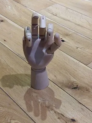 Wood Mannequin Hand Fingers Model Jewellery Display. Light Wood  • £13