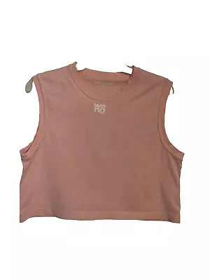 Alexander Wang Crop Tank Large Pink Puffy Paint Logo Excellent Quality Stains • $35