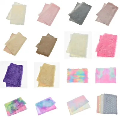 $2.29 • Buy Faux Fur Fabric Soft Plush DIY Sewing Material For Scarf Bows Decor Accessories
