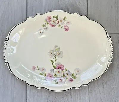 Vintage Homer Laughlin Virginia Rose 13  Serving Platter Fluffy Rose • $12