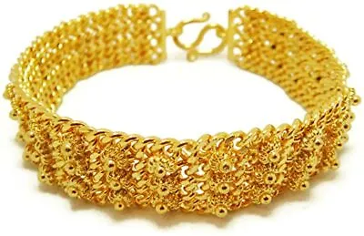 $30.18 • Buy Lai Thai Pikun Flower 22K 24K THAI BAHT YELLOW GOLD GP Bracelet Jewelry Women