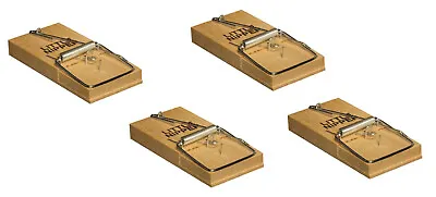 £6.29 • Buy 4 X GENUINE LITTLE NIPPER WOODEN MOUSE TRAPS PEST STOP MOUSE TRAP Easy To Use