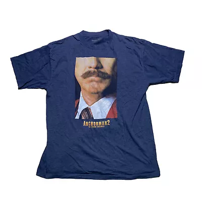 Anchorman 2 Shirt Mens Size 2XLT The Legend Continues Navy Blue Short Sleeve • $17.88