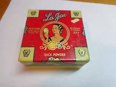 Vintage 40s/50s La Jac Keystone Face Powder Rachel Opened Full 3.5 Oz • $24.99