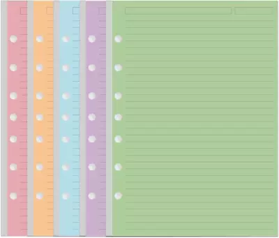 Mini Binder 5 Colorful Line Paper For 3 Or 7 Ring Binders - 100 Sheets/200 Pages • $13.20