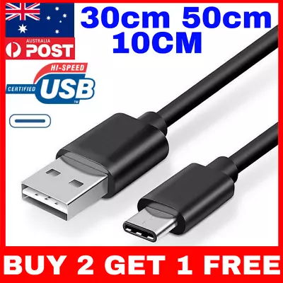 $4.95 • Buy 50cm 25cm 10cm Type C Cable To USB Type A Short Small USB-C Male Data Cord
