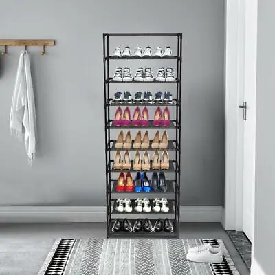 £12.95 • Buy 10 Tier Shoe Storage Rack Organiser Cabinet Shelf 30 Pairs Housekeeping
