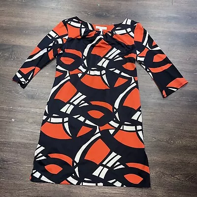 AA Studio AA Geometric Pattern Red Black Maxi Quarter Sleeve Dress Size 10 • $9.33