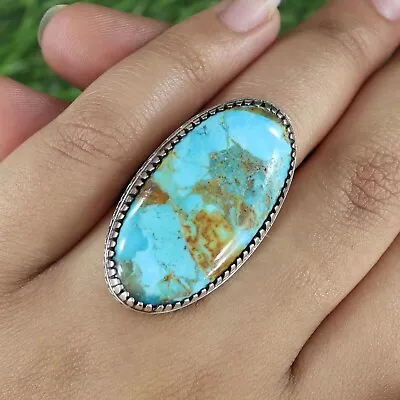 925 Sterling Silver Boulder Turquoise Ring Cocktail Jewelry For Men & Women • $84.99